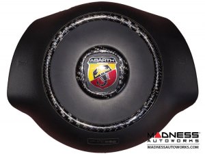 FIAT 500 Steering Wheel Center Trim - Large Ring Trim - Carbon Fiber